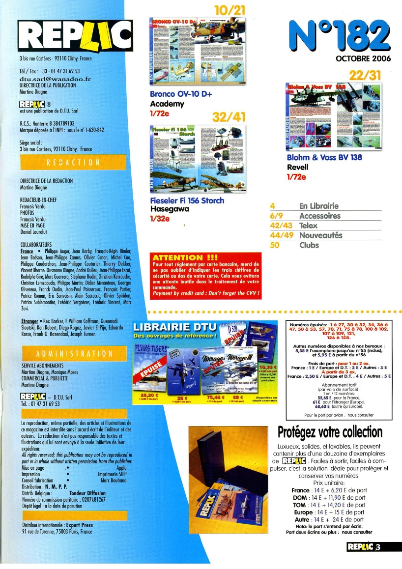 Replic 182 - OV-10 Bronco, Fi-156, BV-138